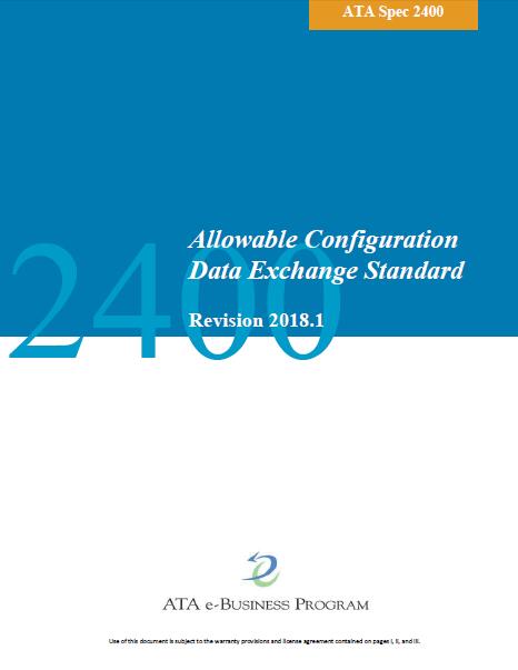 ATA Spec 2400-2018 Allowable Configuration Data Exchange Standar - Click Image to Close